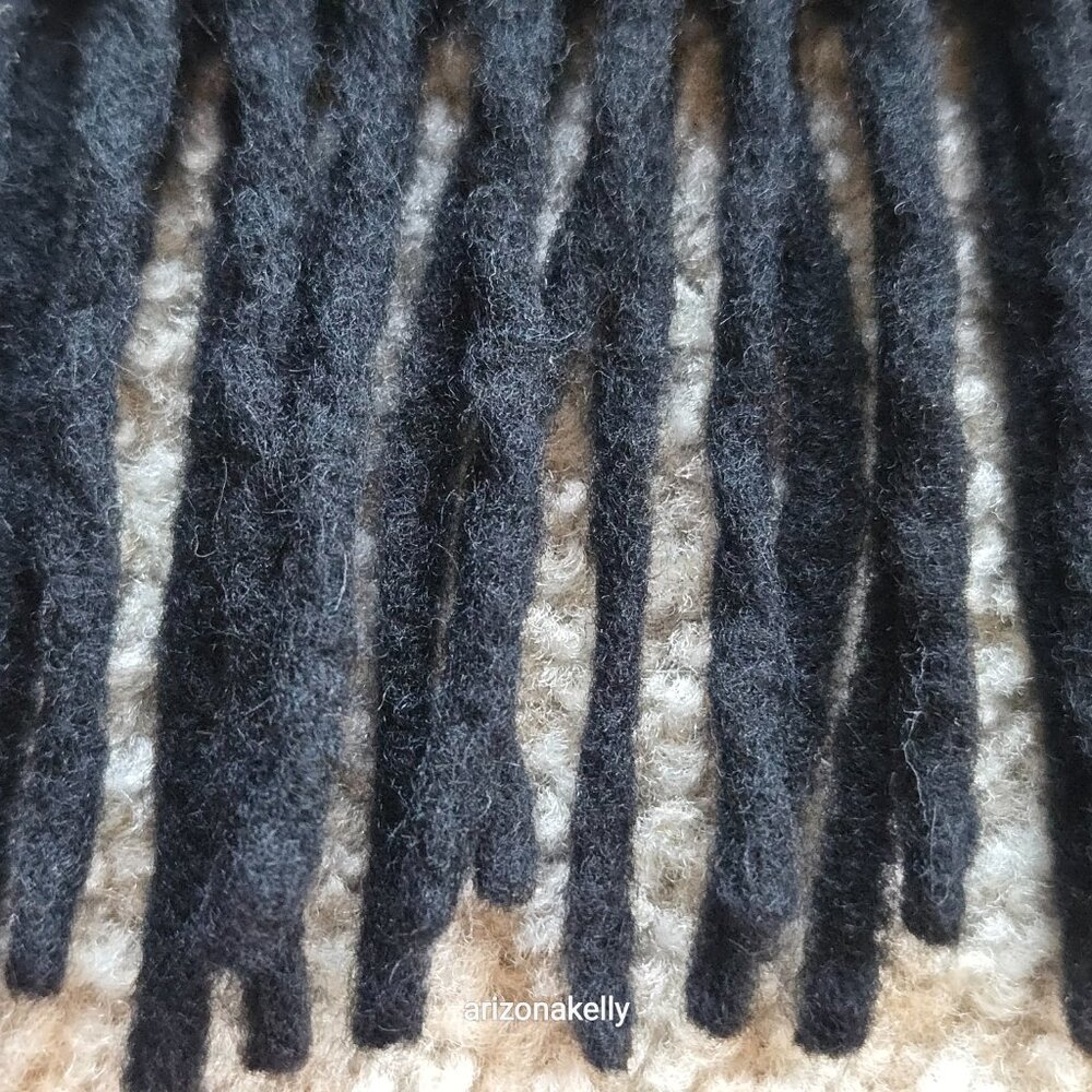 Oversized THICK Wool Wrap Flawless Black Fringe Men's Tall Plus - Picture 6 of 15